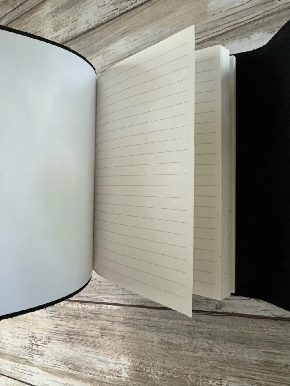 Unused Black Leather Wrap Journal - Embossed